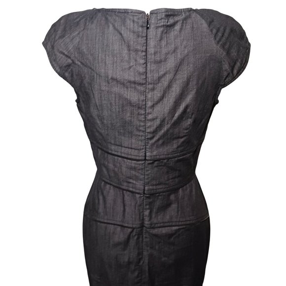 Calvin Klein Charcoal Grey Cotton Sheath Dress in Charcoal Grey Size 6‎ - Picture 7 of 14